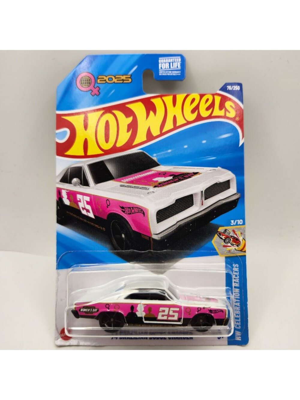 Hot Wheels 74 Brazilian Dodge Charger White Celebration Racers 3/10 76/250